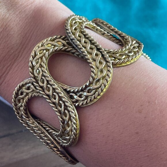 Rustic Cuff Jewelry - Rustic Cuff Gold Tone Cuff, Flexible, Includes Pouch, Casual, Comfortable,